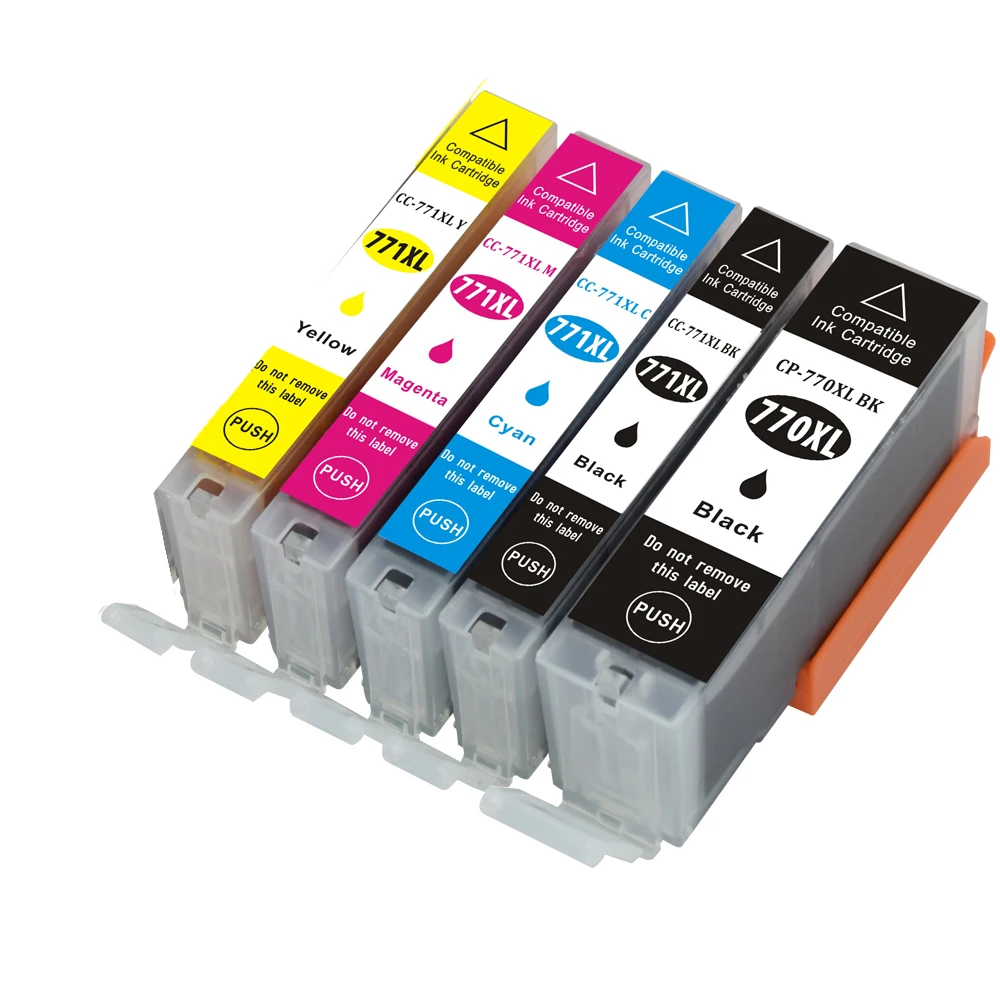 

Compatible Ink Cartridge Replacement for CANON PGI-770XL CLI-771XL 771 with PIXMA MG7770 MG6870 MG5770 (1B+1PBK+1C+1M+1Y) 5pack