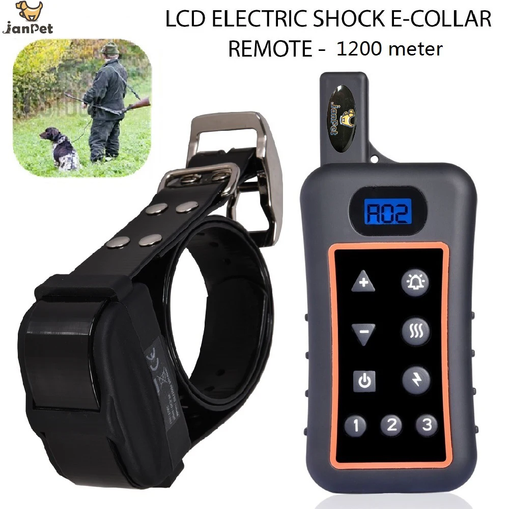 

JANPET Waterproof Dog Shock Collar 1200m Remote Control Dog Training E-Collar with 3 Color TPU Dog Collar Optional