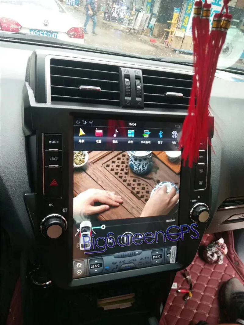 Cheap Android 8 Tesla style Car No DVD Player GPS Navigation For TOYOTA Land Cruiser Prado 150 2010-2013 headunit multimedia radio IPS 5