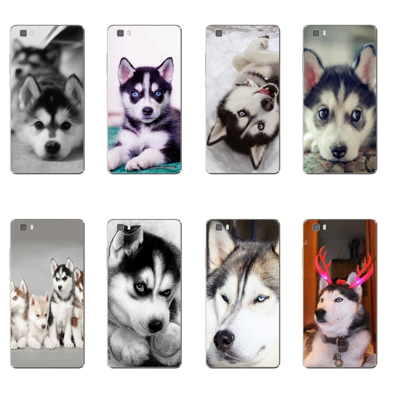 Untuk Huawei P8/P8 P9 Lite Plus G9 Shell Kehormatan 5C 7 7I Kembali Cover Mate 7 8 Ponsel Aneh Husky Desain Dicat