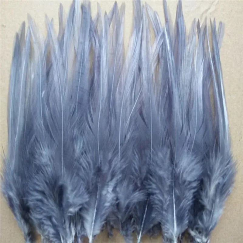 50 шт. 10-15 см куриный петух перо для изготовления одежды ювелирных изделий фазана шлейф - Цвет: gray