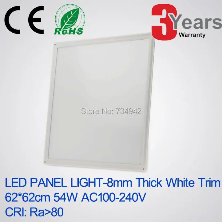 AC100-240V 8 мм толщиной 620x620 (мм) 54 Вт белый отделкой светодиодный свет панели высокий