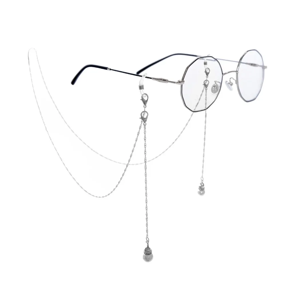 Ограниченная по времени распродажа Женские очки в горошек из цинкового сплава Cuerda Gafas с цепочкой модные жемчужные очки от снега Висячие на шее