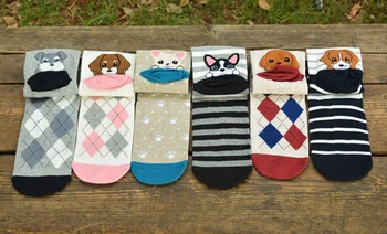 

Free Shipping+Wholesale women cartoon cotton Invisible sock with ear animal Invisible sock,120pairs/lot