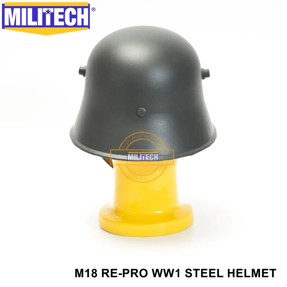 MILITECH Серый Шлем Второй мировой войны немецкий M18 Стальной защитный шлем WW1 серый