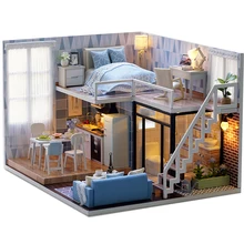 Деревянный кукольный домик ручной работы головоломка кукольные домики миниатюрные кукольный домик мебель декоративный комплект игрушки для детей Dirthday подарок