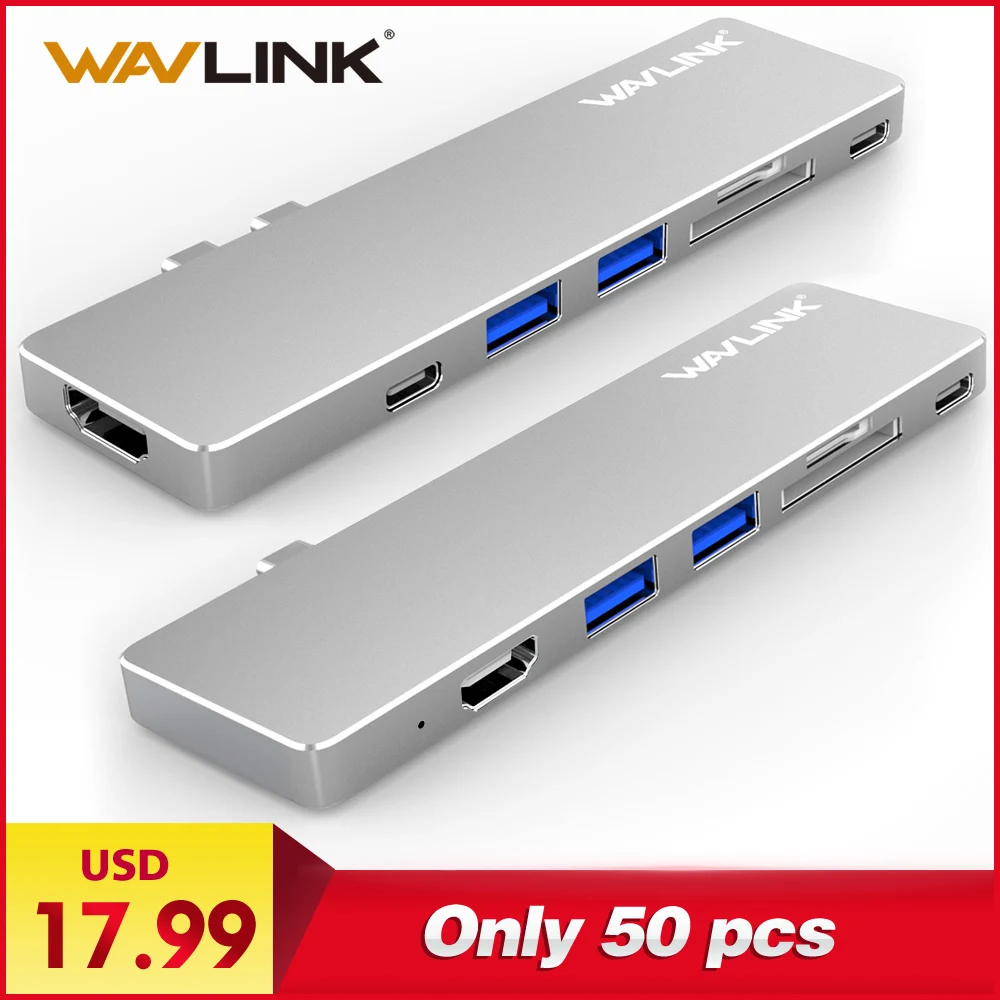 Wavlink USB C концентратор к HDMI 4K адаптер с SD/Micro SD кард-ридер USB A 3,0 концентратор адаптер питания для MacBook Pro