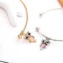 HUMANO FINO búho de cristal encanto señora ajustable pulsera y pulsera de moda novia joyería regalo Venta Directa caliente
