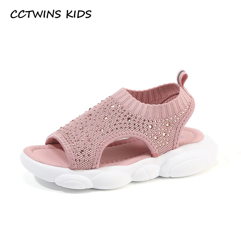 

CCTWINS Kids Shoes 2019 Summer Girls Fashion Princess Black Sandals Children Beach Flats Toddler Baby Soft Barefoot Shoes BS323