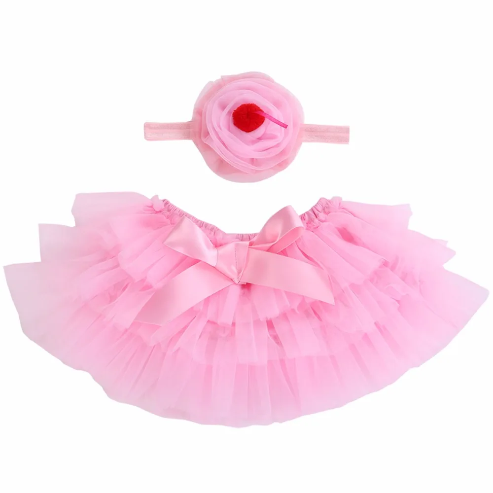 Colorful lace Infantil Baby Tutu Photography Props;Bow Ruffle Newborn Baby Skirt headband Set Baby Girl Clothes Ball Grown| |   - AliExpress