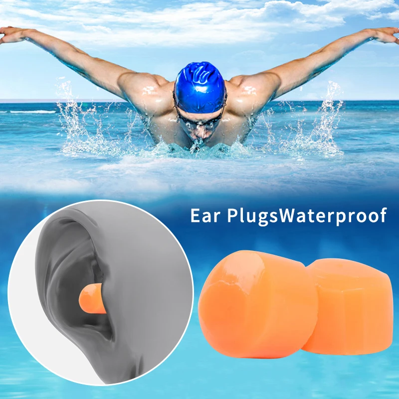 

6pcs Waterproof Silicone Earplugs Reusable Flexible comfortable Hearing Protection For Sleeping Swimming Water Sports tools
