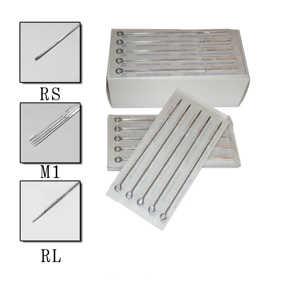 50pcs Rl/m1/rs Tattoo Needles Steel Disposable Sterilze Tatoo Needles