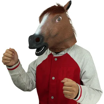 

Creative Creepy Horse Head Mask Halloween Christmas Costume Theater Prop Novelty Latex Rubber Full Face Horse Mask