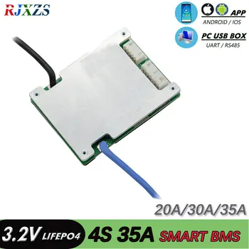 

smart bms 4S 20A/30A/35A 12V Lifepo4 smart bms bluetooth pcm with android Bluetooth app UART bms for motor start