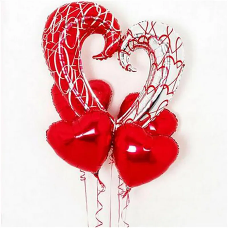 5 шт. 40 дюймов надувные шары с крючками и сердечками, воздушные шары с надписью I Love You, свадебные шары, День Святого Валентина, вечерние украшения - Цвет: Package 1