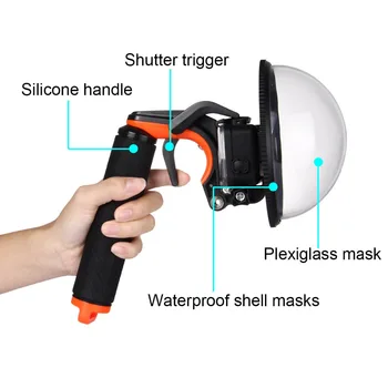 

Waterproof Case Floating Trigger Dome for GoPro Hero 4 Hero5 6 Lens Dome Cover Housing Accessories