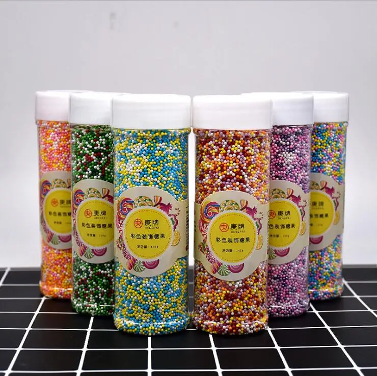 

1mm Cololful Suger Beads Cakes Decorations - Edible 140 g