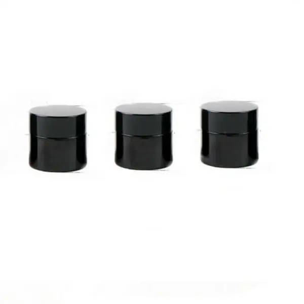 Hot sale 5G/10G/20G/30G/50G amber glass cream jar,cosmetic container,Cosmetic Jar black lid glass bottle