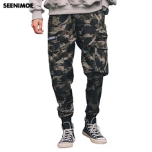 SEENIMOE хип хоп Уличная Мужская s джоггеры с камуфляжным принтом брюки мужские хлопковые брюки с карманами штаны-шаровары с эластичной талией