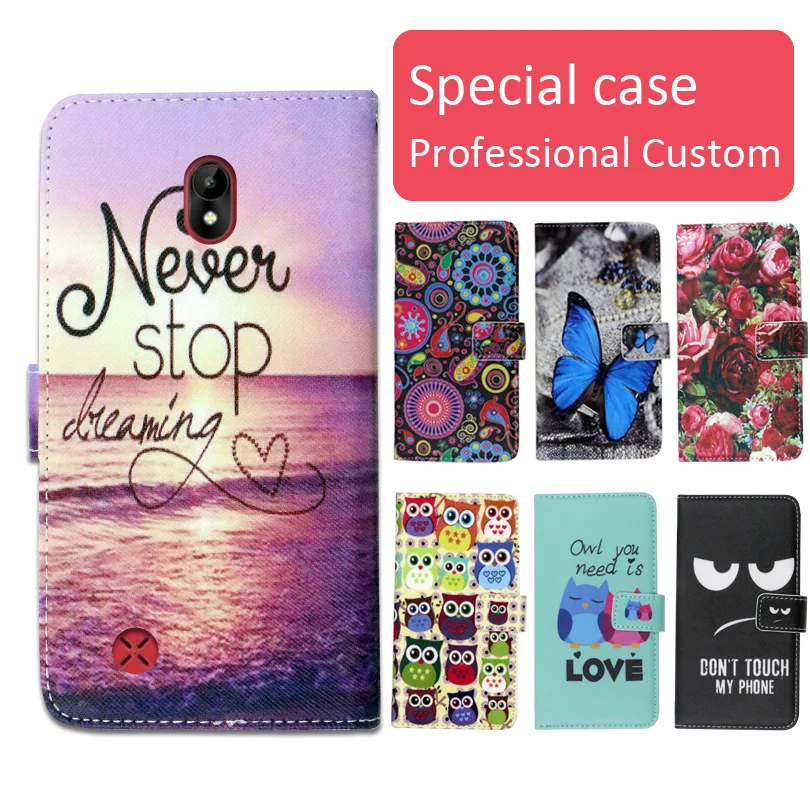 

Fashion cartoon printed flip wallet leather case for FinePower C1 with Card Slot phone bag book case