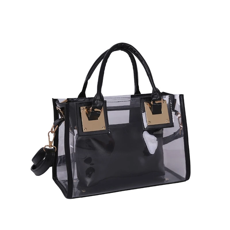 

2x Transparent Shoulder Crossbody Bag Candy Fashion Women Handbag Tote Messenger