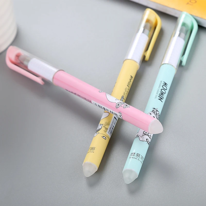 

12Pcs/Box 0.38mm Kawaii cartoon Black/blue ink gel pen Crystal Easy To Mount Gel Pen for student school supplies Wholesale
