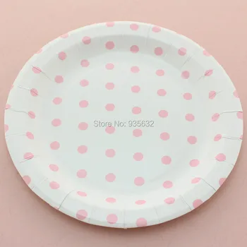 Free Shipping 108pcs Party Buffet Wedding Bridal Shower Tableware Pink Polka Dot 9" Round Paper Plates Free Shipping 108pcs Party Buffet Wedding Bridal Shower Tableware Pink Polka Dot 9" Round Paper Plates