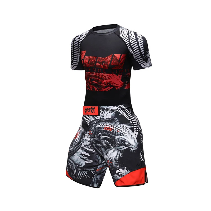 

Brand New UFC BJJ MMA Work Out Compression Rashguard T shirt Men VS PK Exercise 3D Fitness Tights Bodybuild Cross fit Rash Guard