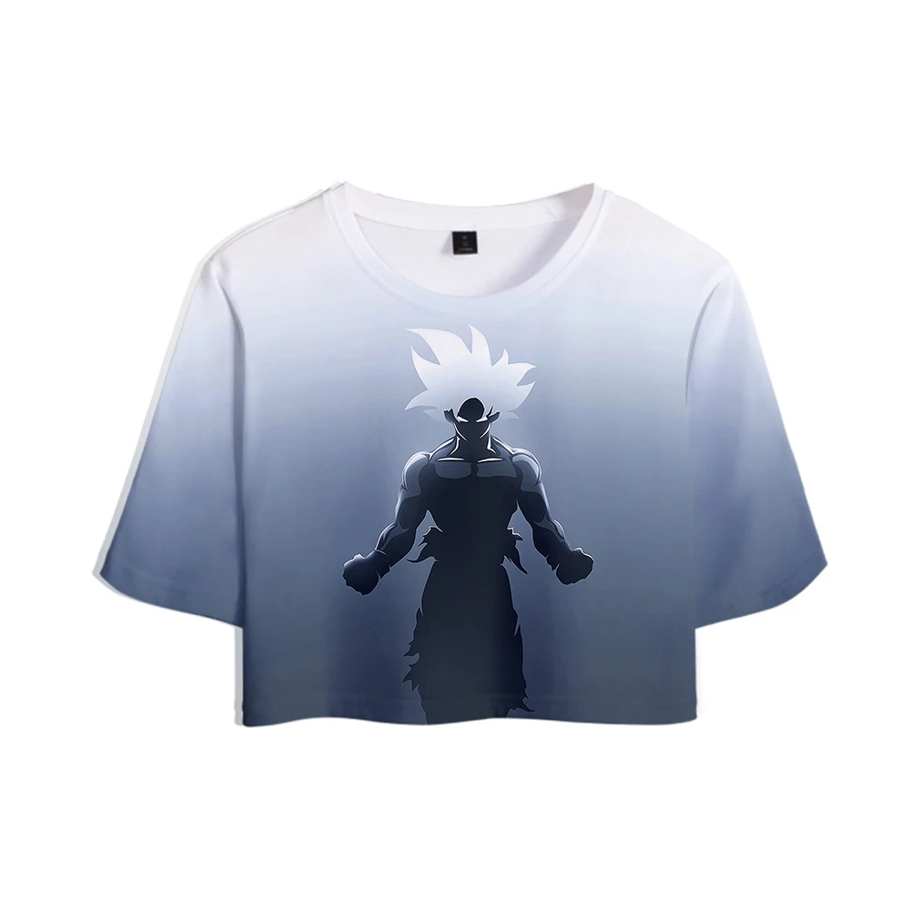 Frdun Tommy Dragon Ball Супер Broly 3D Открытый пупок футболка сексуальные короткие для женщин