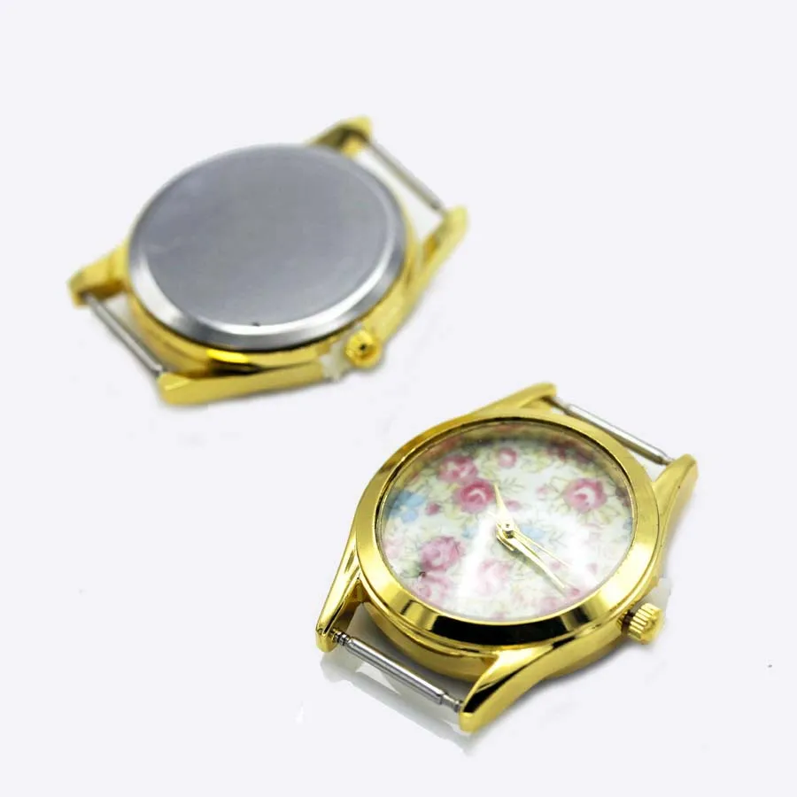 Shsby Diy персональные золотые, серебряные, розовые золотые часы с цветком, круглые часы, настольный ремешок для часов, аксессуары для часов