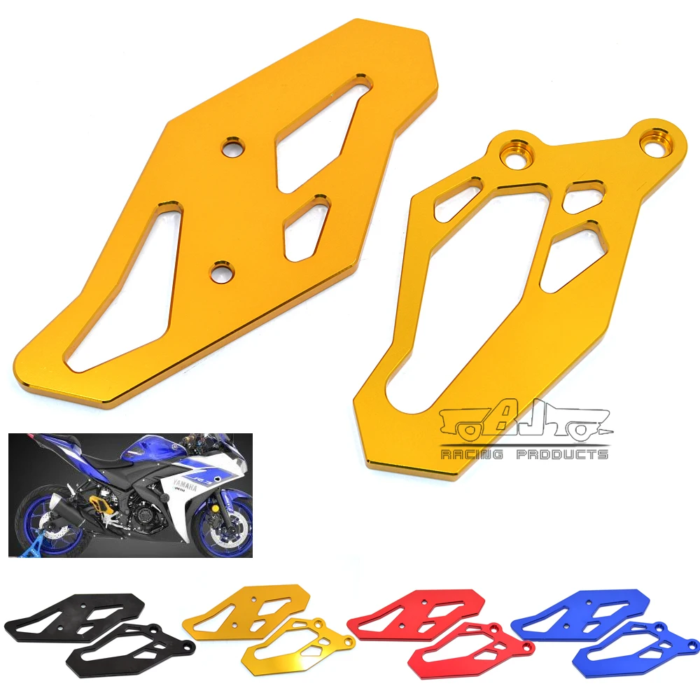 

Motorcycle Motorbike CNC Rear Rearset Foot Peg Plate Guard For Yamaha YZF R3 2015 2016 2017 yzf r25 2013 2014 2015 MT25 MT03