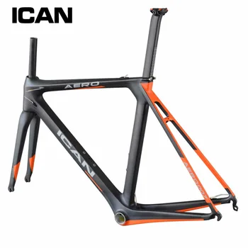 Ican Full Cuadro De Carbono bb86 y di2 cuadro de bicicleta compatible de carbono, pintura personalizada, cuadro de bicicleta de carretera 1050g, horquilla AERO007