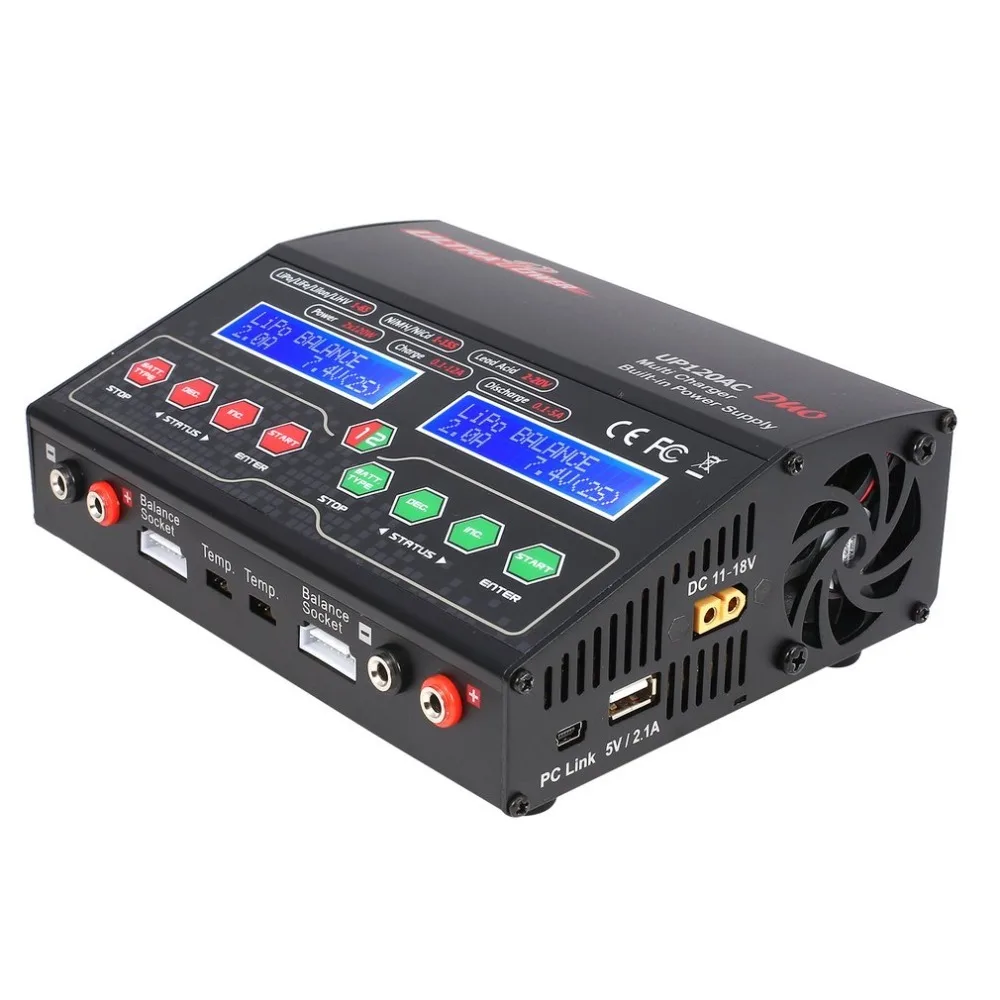 

Ultra Power UP120AC DUO 110V/220V Balancing Charger for Lilo / LiPo / LiFe/LiHV /Nicd / Nimh Charger Discharger for RC Drone