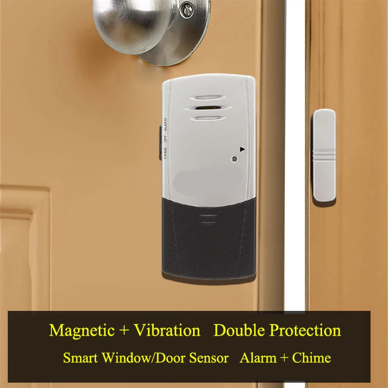 Wireless Ultra Slim Door Window Vibration Detection Alarm Burglars sensor defender alert for