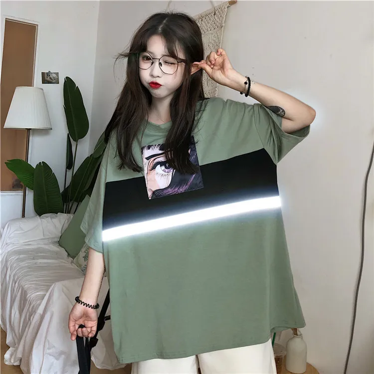 

Reflective Clothing Printed T-fluor tshirt, 2019 Sexy, BFF Moon Fluorescent Short Sleevefluor