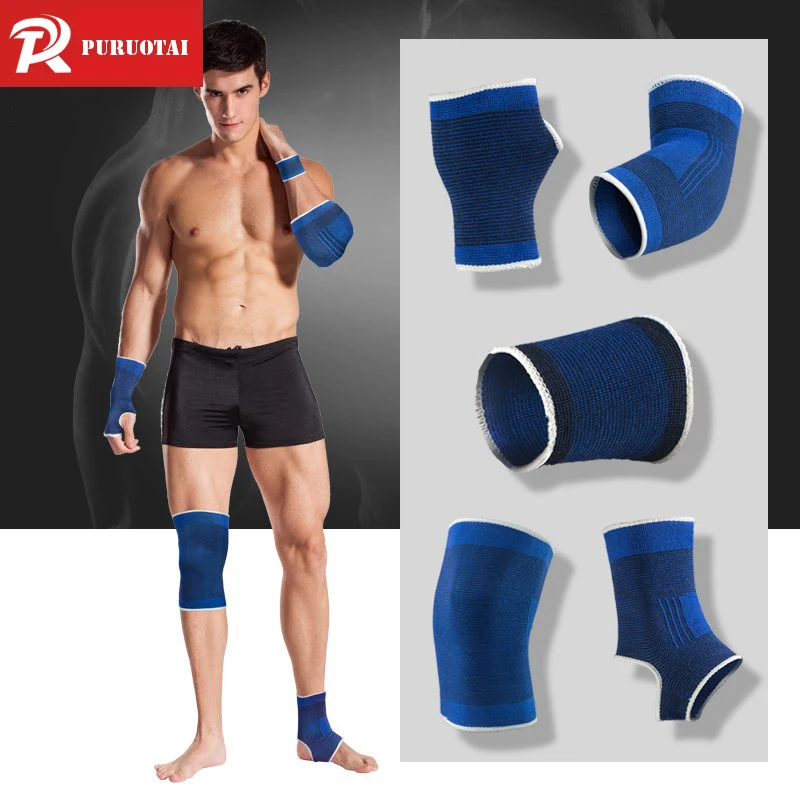 Knitting Tactical Belt Elbow Protector Blue Knee Pad Ankle Wrist