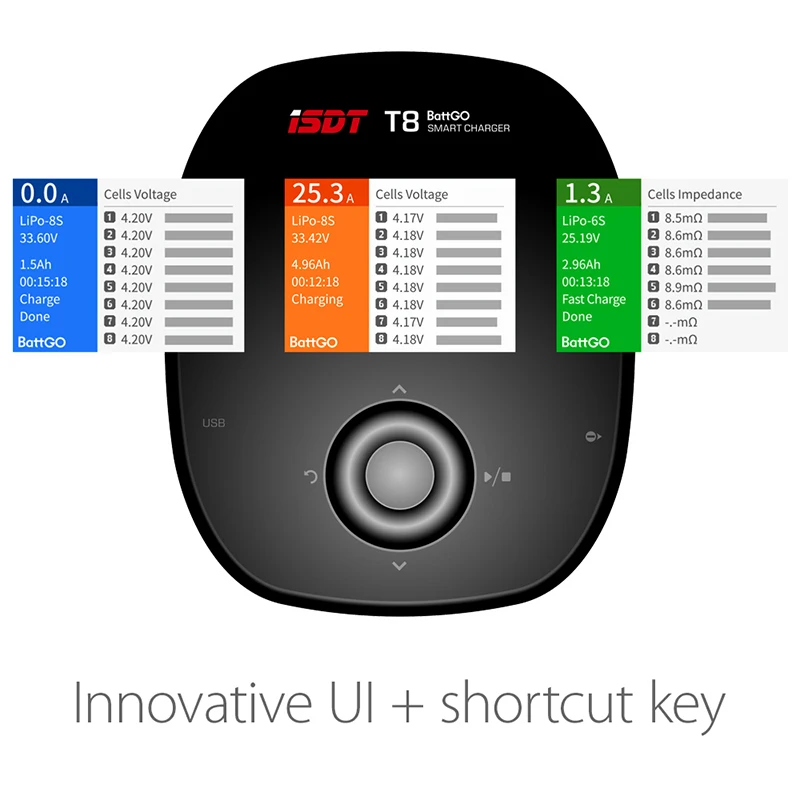 ISDT T8 BattGo умный аккумулятор баланс зарядное устройство 1000W 30A для 1-8S Lipo батареи части к игрушкам на ру