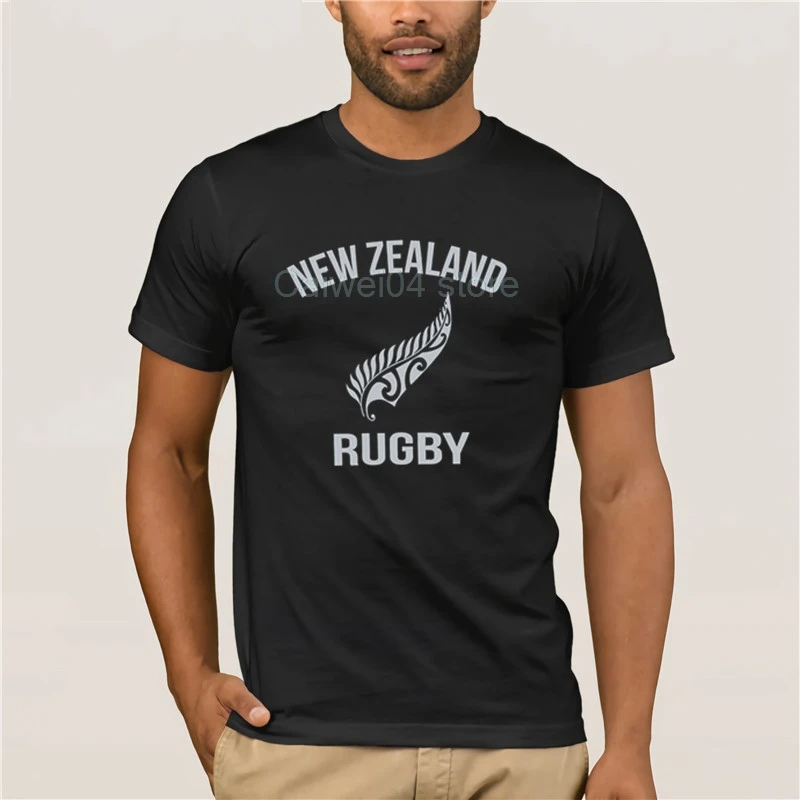 

Men Printing Short Sleeve Tshirt trend New Zealand Maori Fern Rugby Creative Graphic Fashion 100% Cotton Printed men's T-Shirt