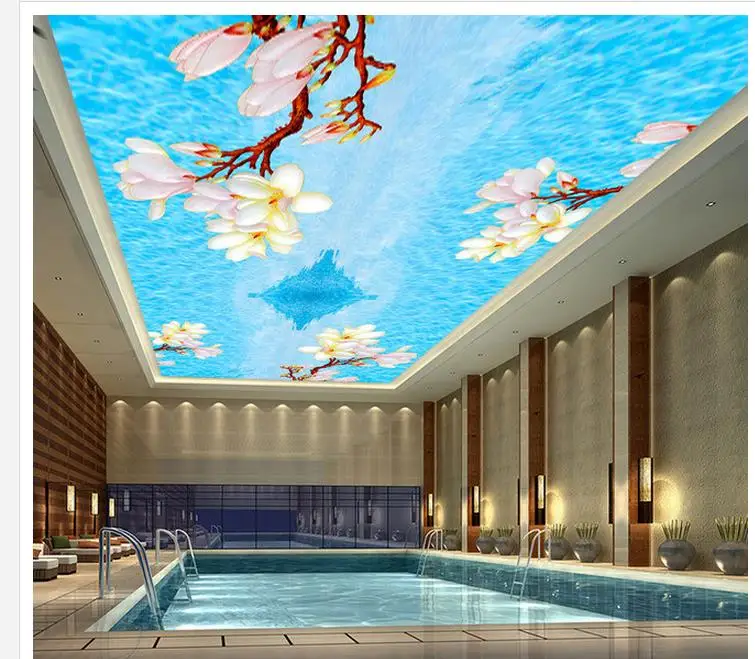 3d customized wallpaper Home Decoration Flower ceiling living style