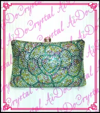 Aidocrystal green beaded flower pattern women’s clutch handbag for party