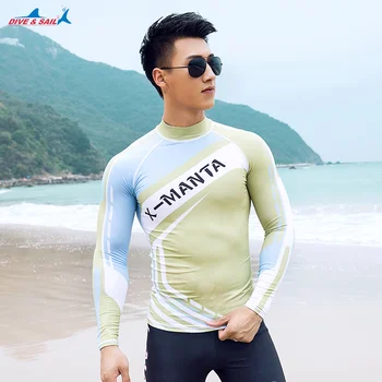 

Dive & Sail Rash Guard For Men Compression & Base Layer Shirt UPF 50+ Swim Shirt Basic Skins Tee Sun UV Protection Rashguard