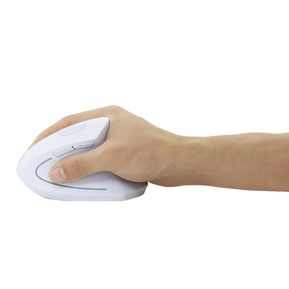 White vertical wireless mouse