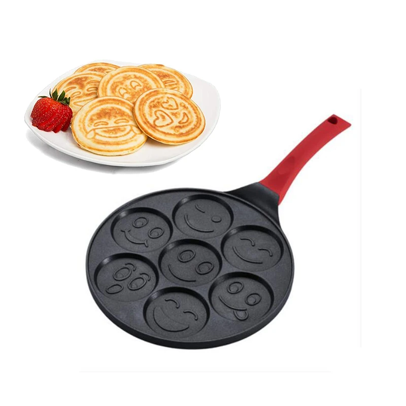 18cm Pancake Maker Runde Form Aluminiumlegierung Eist/üte Maker Antihaft-Eierbr/ötchen Pfanne Waffel Backform Pfanne K/üche Backwerkzeug