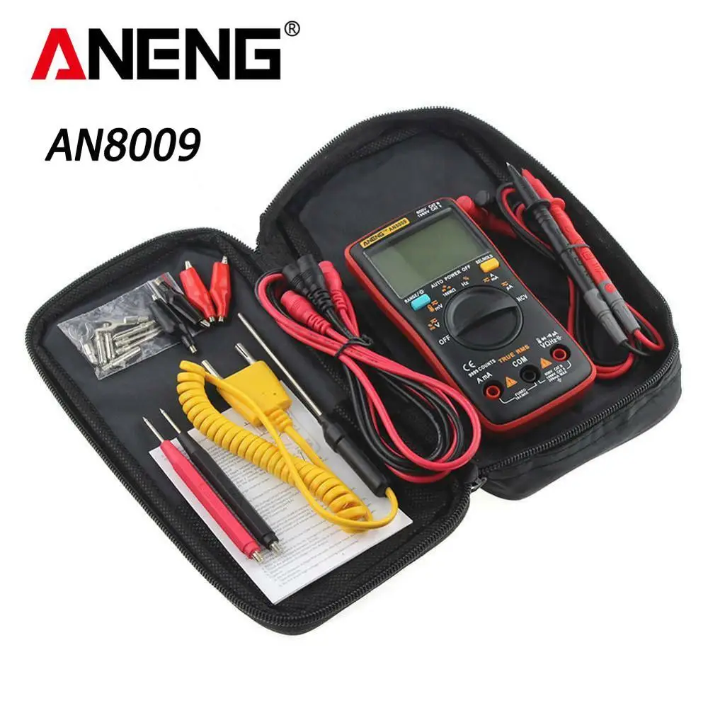 ANENG AN8009 True RMS Цифровой мультиметр Транзистор тестер конденсатора автомобильный