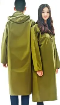 

Wholesale/retail,free shipping,1pcs Long Canvas army yellow raincoat Male and female common Thicker Oxford cloth