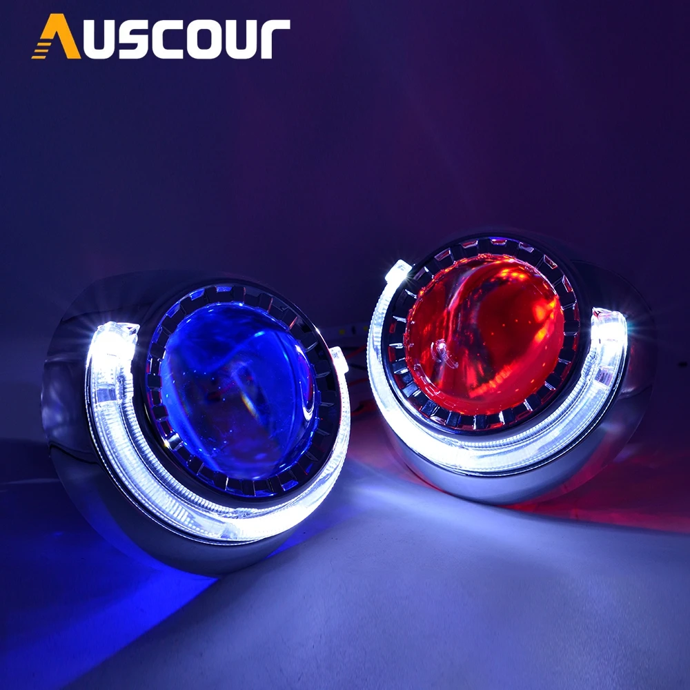 

3 inch shrouds Koito Q5 Bixenon hid projector lens LED drl day runing angel eyes shrouds Mask LHD RHD headlight car styling