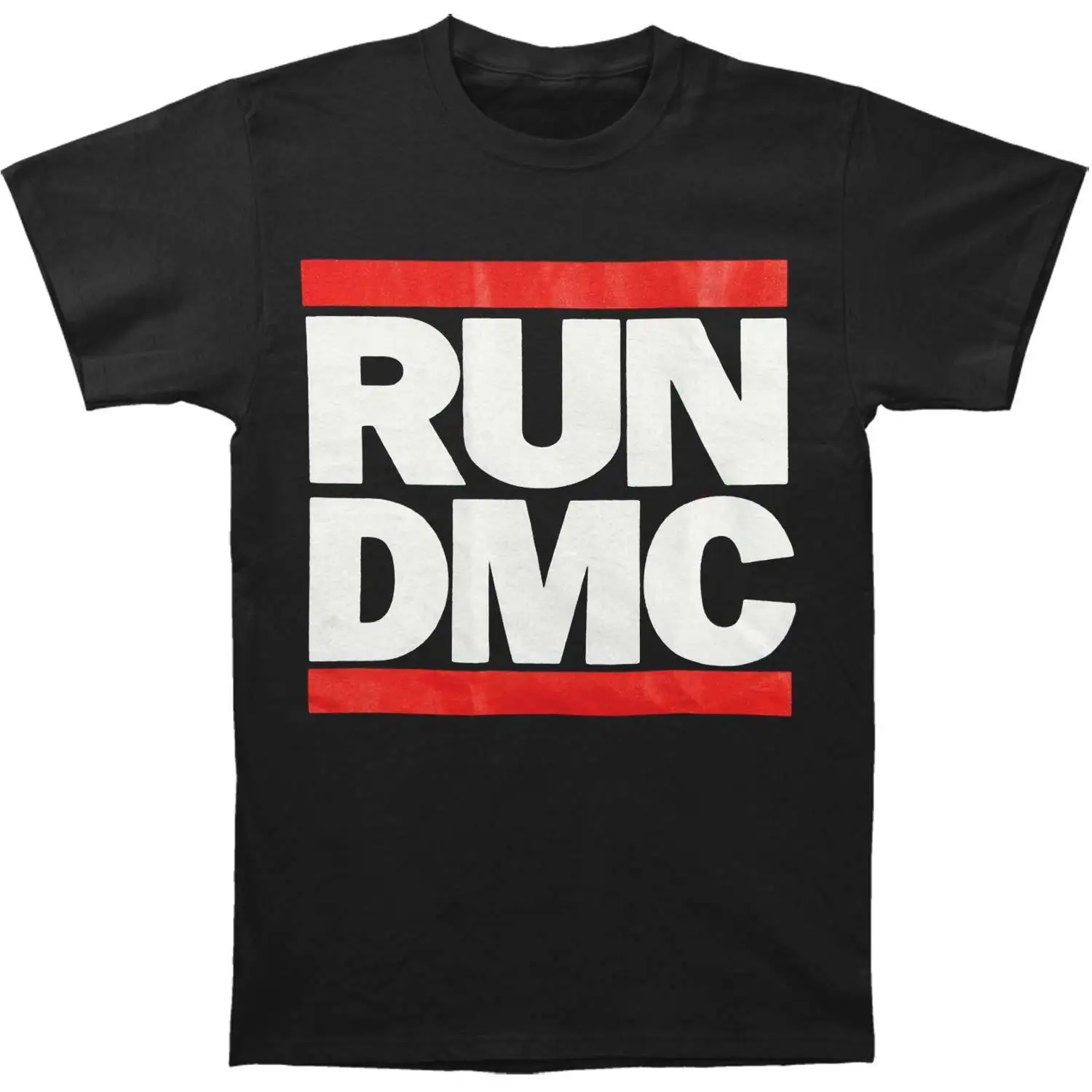 Run DMC Для мужчин классический логотип футболка черная 2018 Мода топы футболки новые