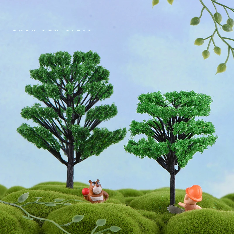 

Simulated Green Tree Plant Forest Garden Decorations Miniatures Micro Landscape Resin Crafts Bonsai Figurine Garden Terrarium