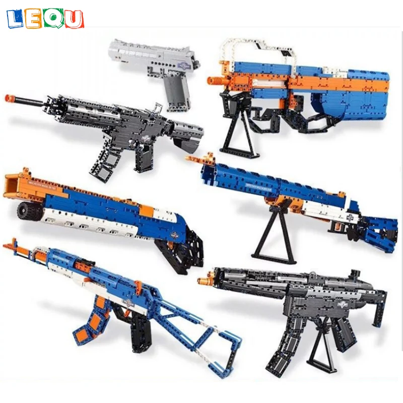 

Gun Building Blocks Stimulate Army Military Weapon Soft Bullets DIY Assembly Toy Bricks Puzzle Game for Boy LegoINGlys
