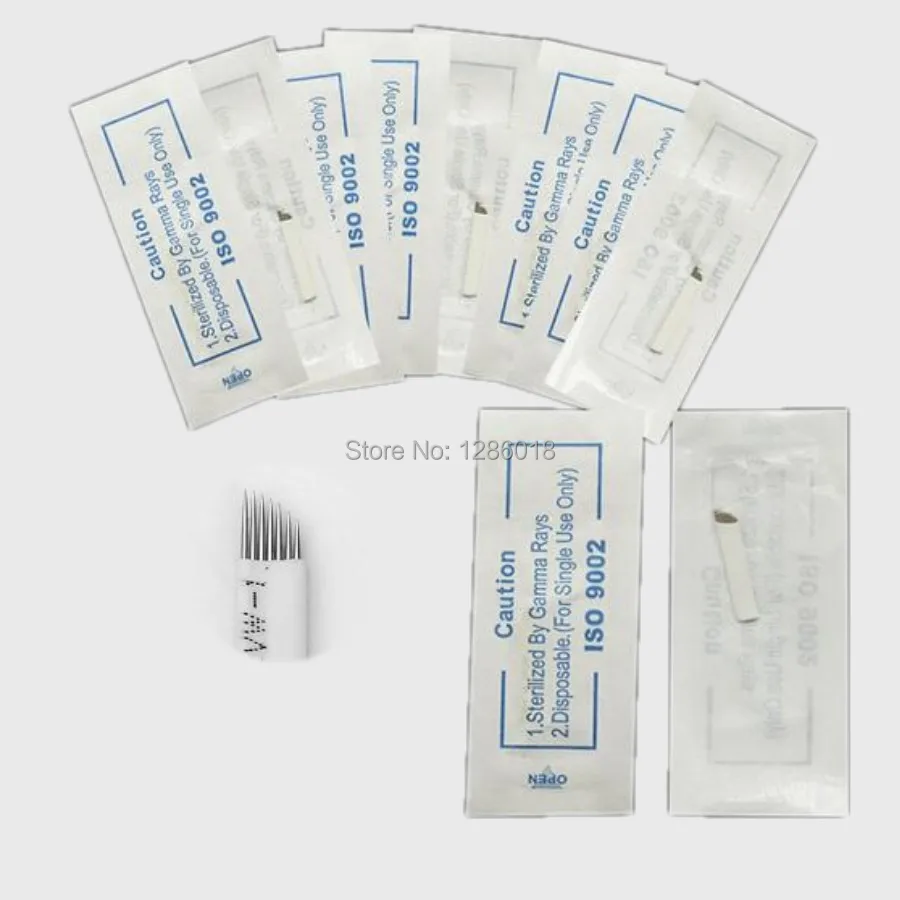 

50 PCS Flex 7 pin Needle Eyebrow Tattoo Blades For 3D Embroidery Manual Microblading Pen Permanent Makeup